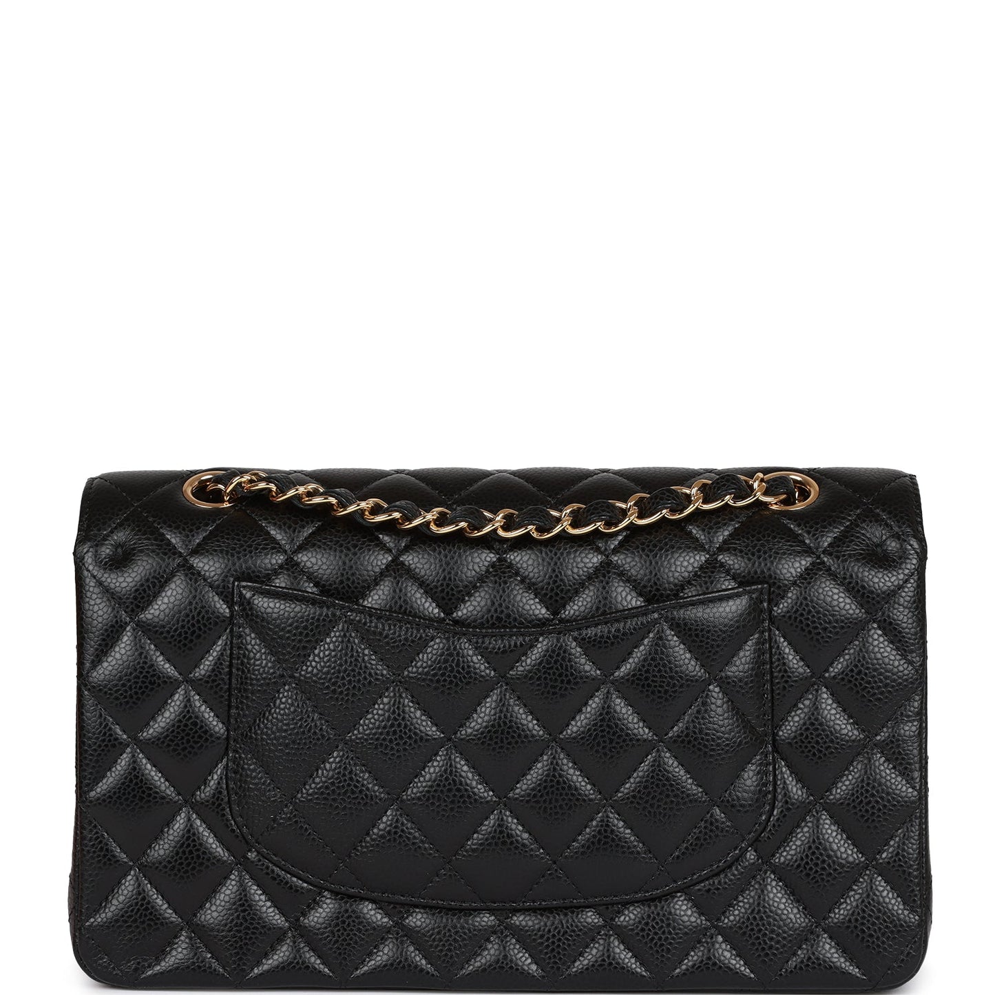 CC Medium Classic Double Flap Bag Black Caviar Gold Hardware（15.5×25.5×6.5cm）