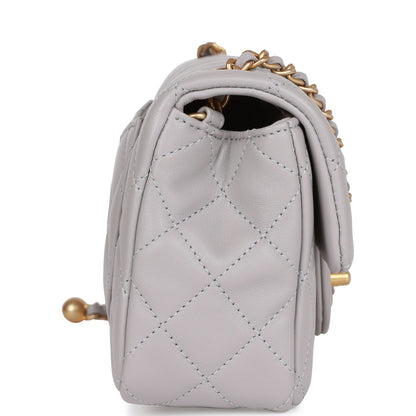 CC Mini Flap Bag Light Grey  Hardware（13×6×57cm）