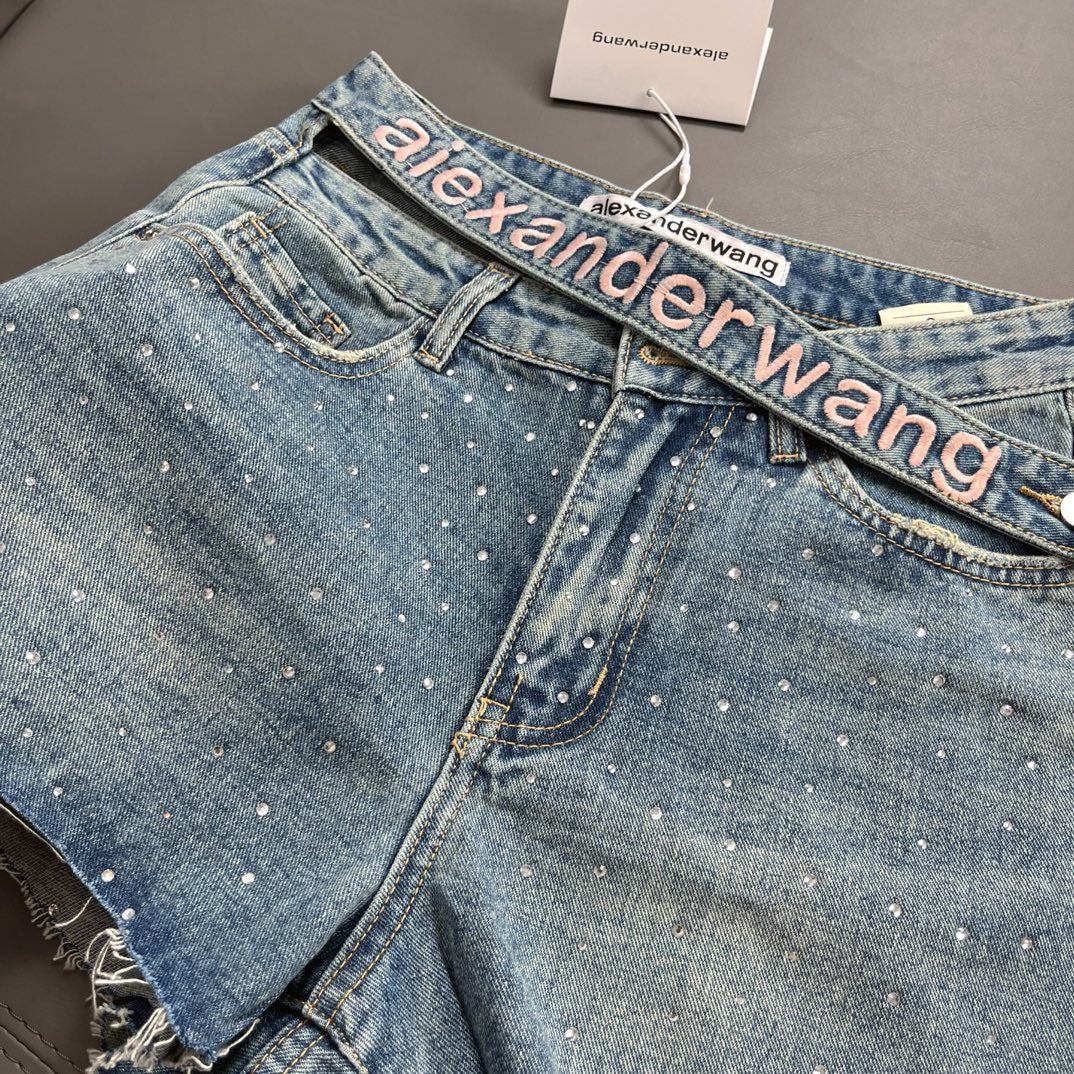 Classic Lettering Denim Shorts