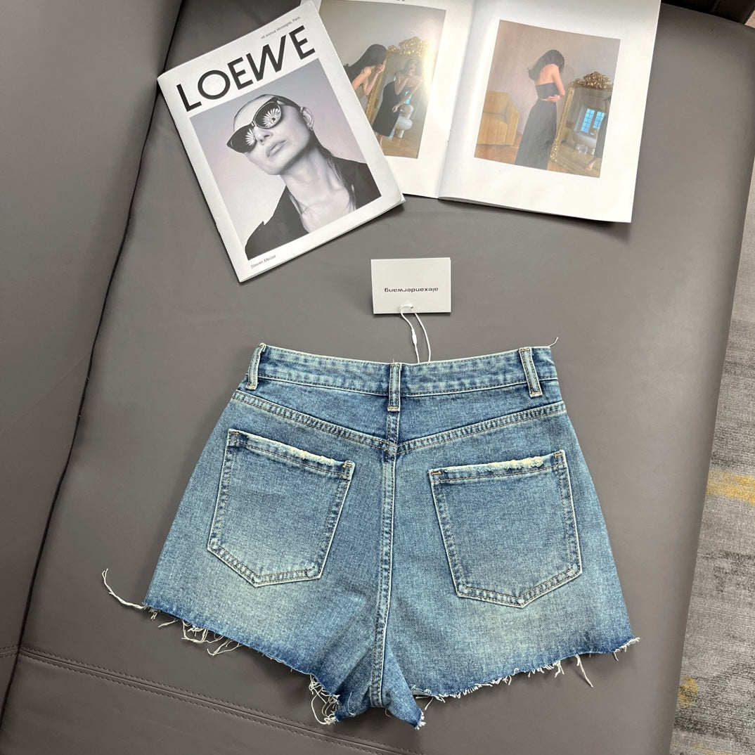 Classic Lettering Denim Shorts