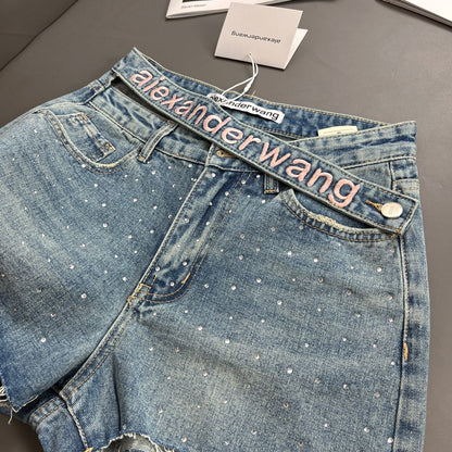 Classic Lettering Denim Shorts