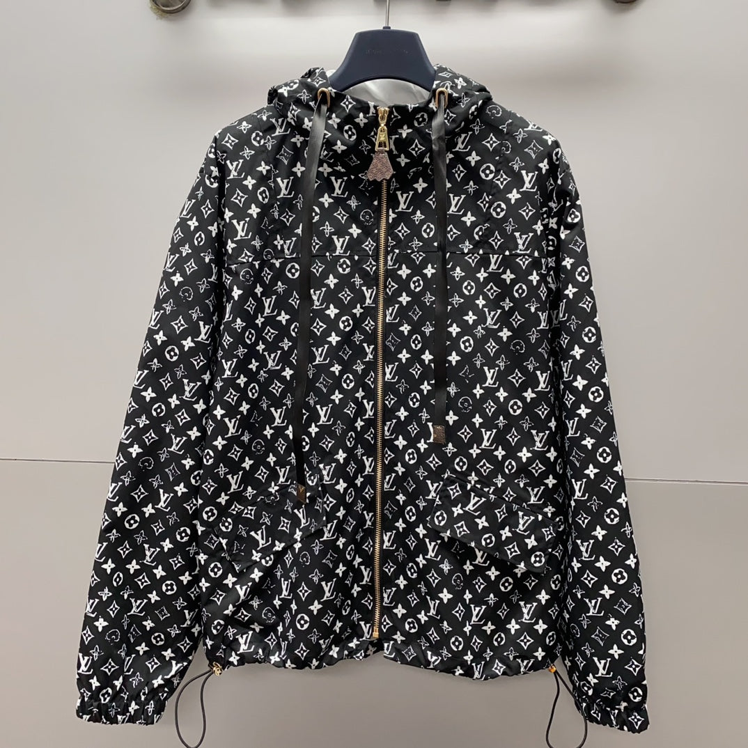 Printed sun protection hooded jacket