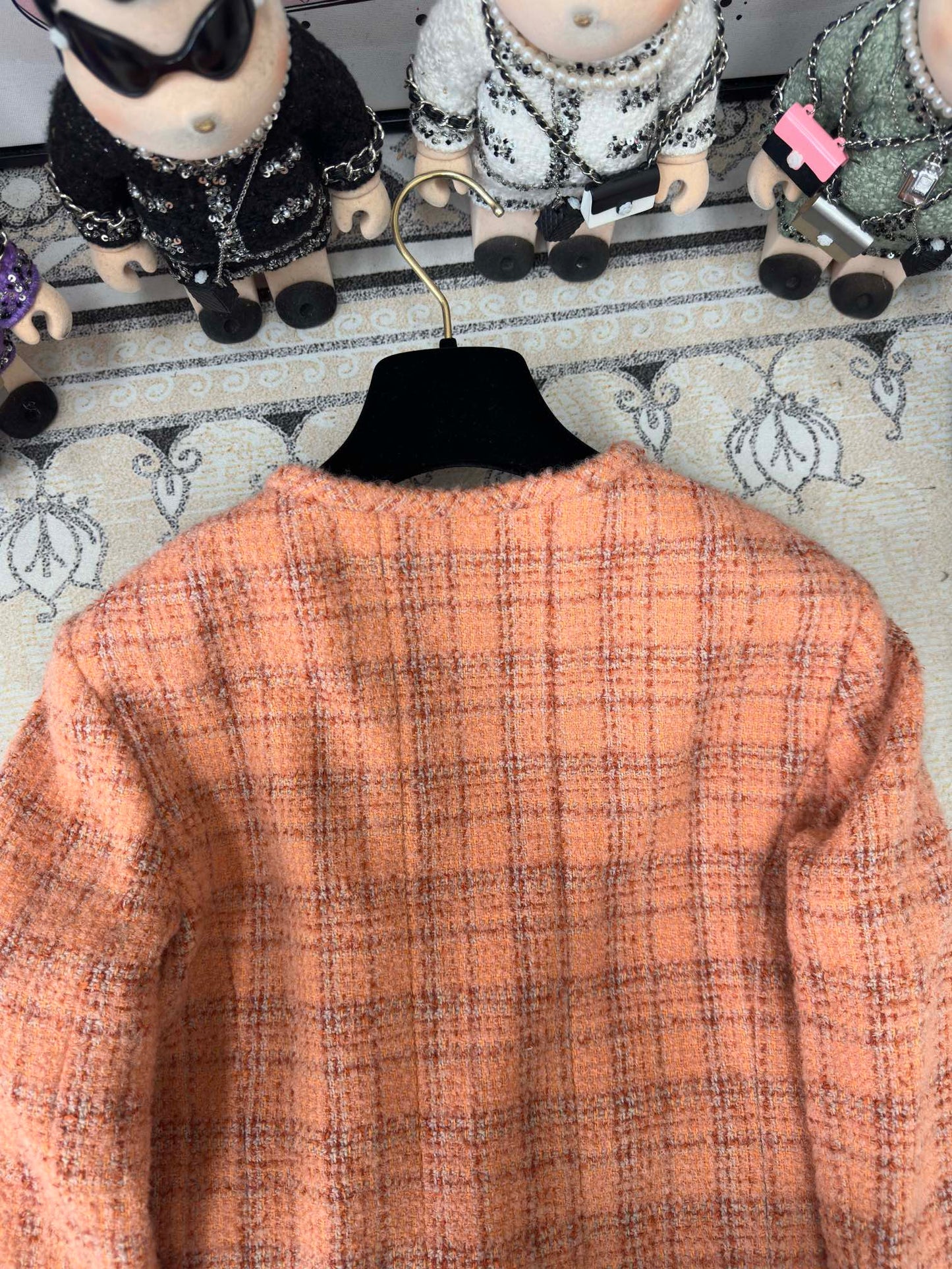 Tweed Chanel style wool coat