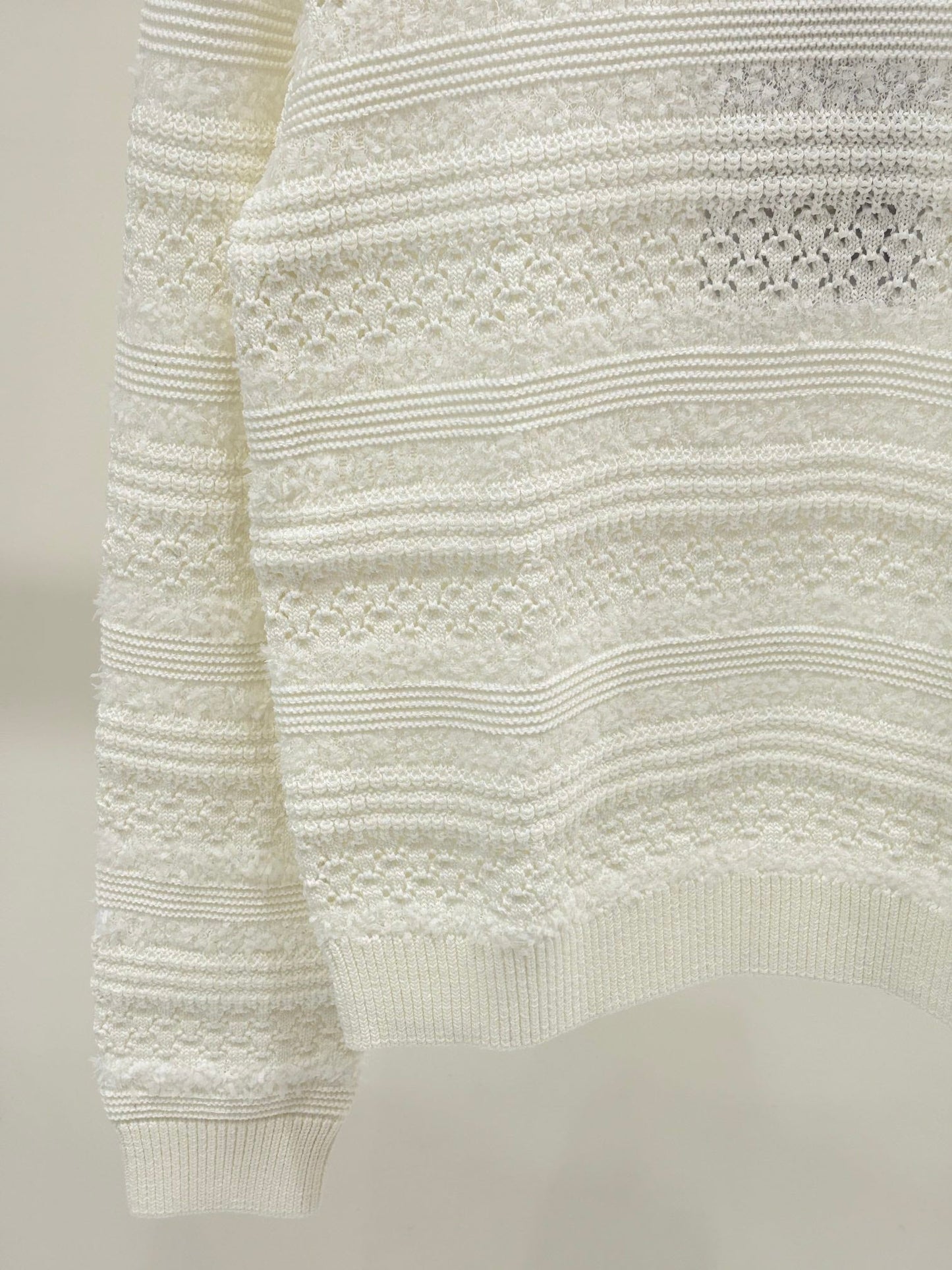 Minimalist solid color textured yarn knitted top