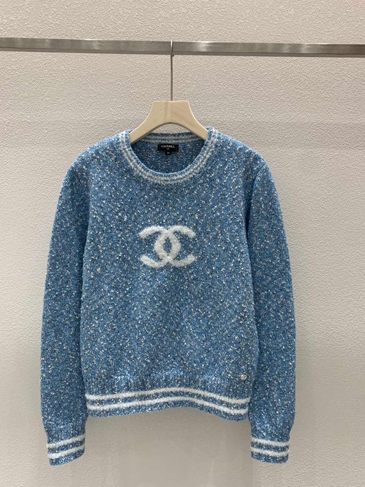 Woven Knit Crew Neck Sweater