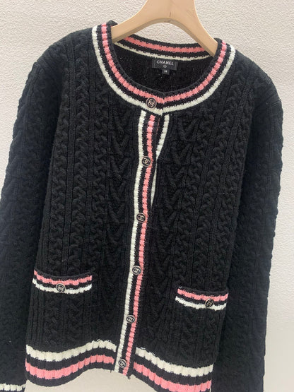 Braided Crewneck Cardigan