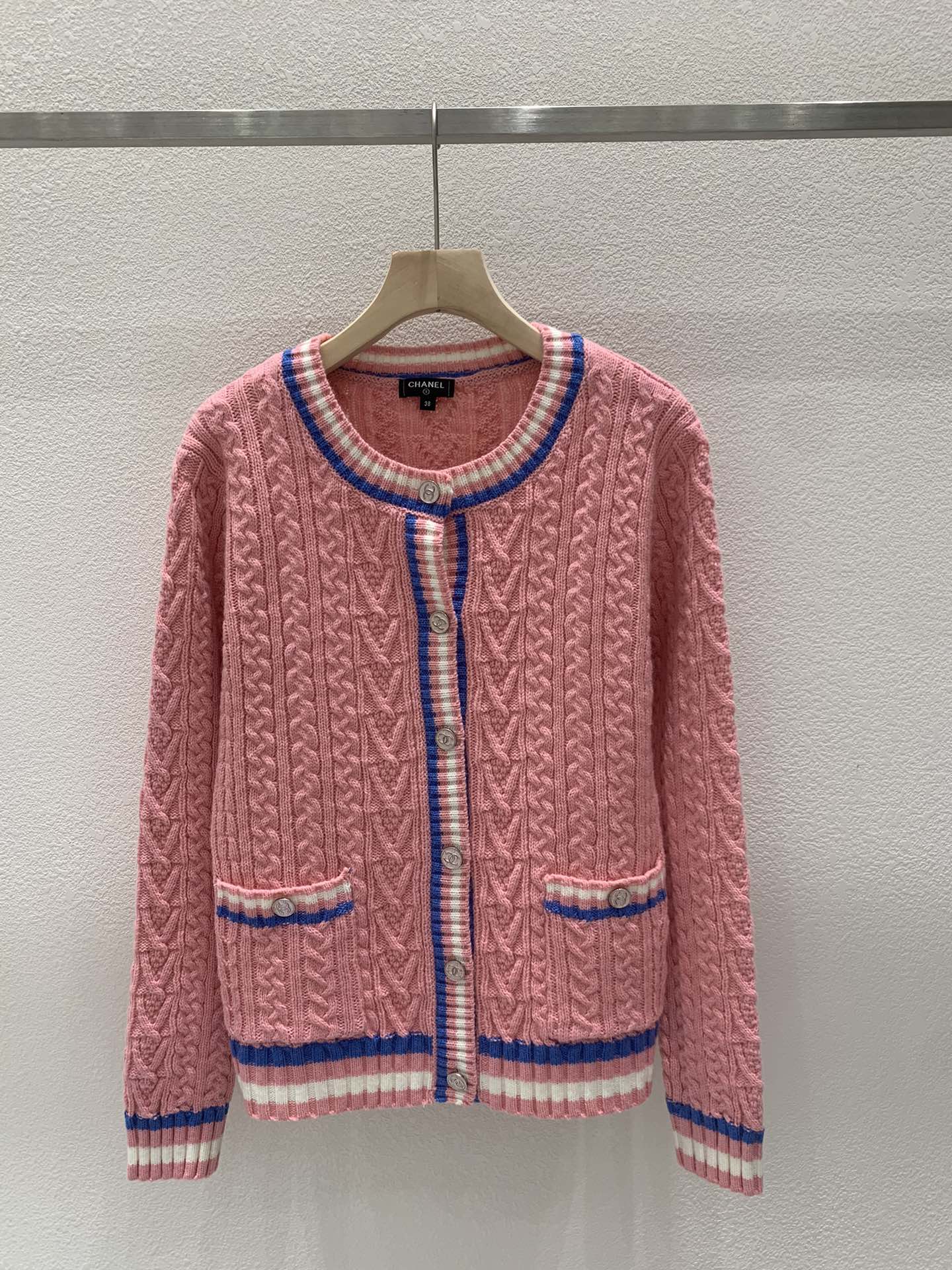 Braided Crewneck Cardigan