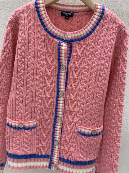 Braided Crewneck Cardigan