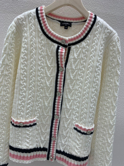 Braided Crewneck Cardigan