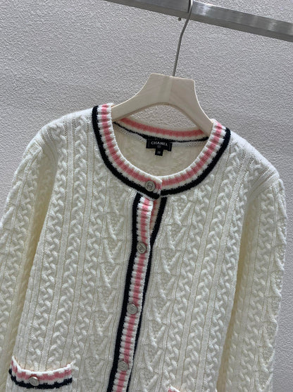 Braided Crewneck Cardigan