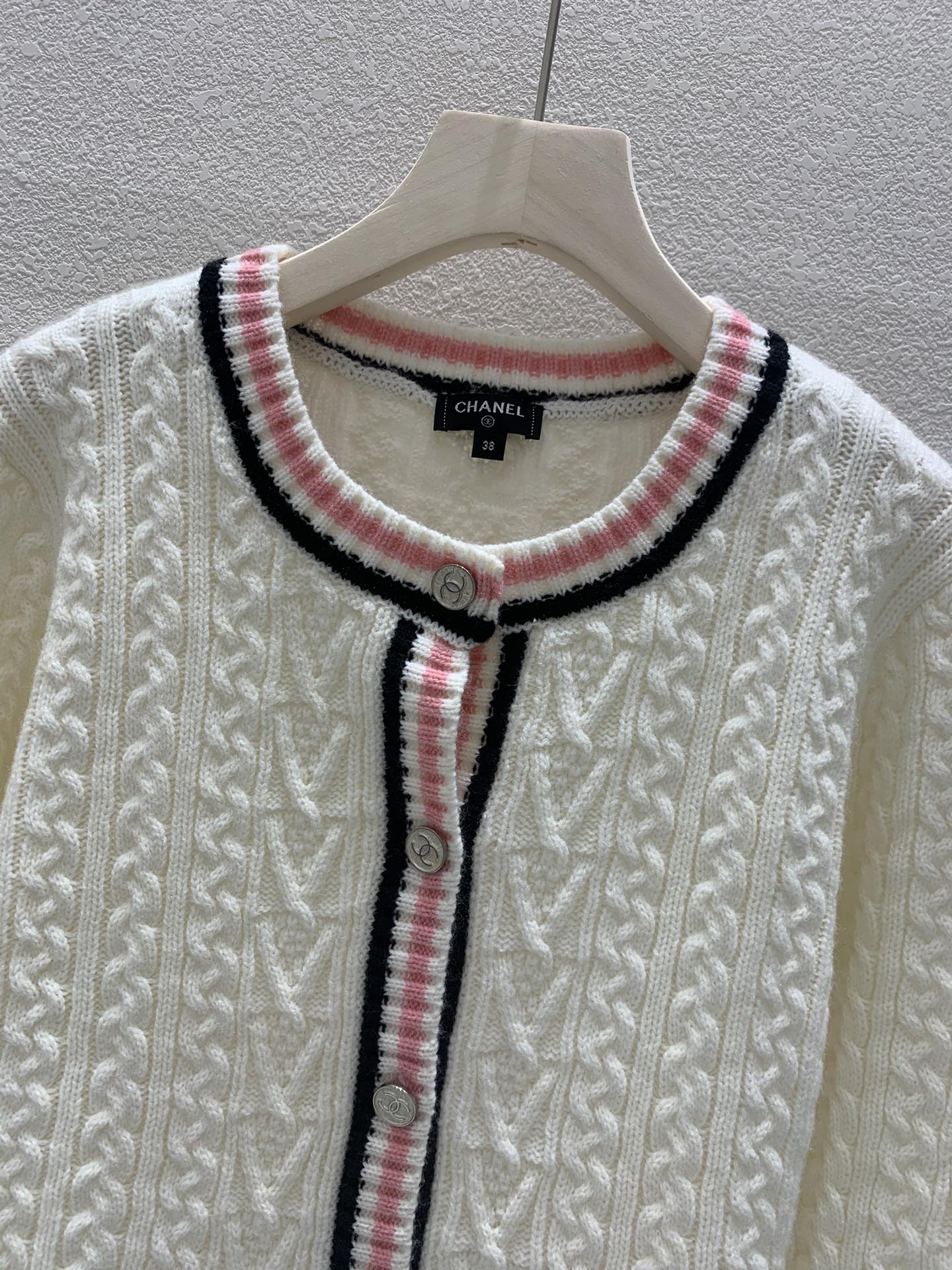 Braided Crewneck Cardigan