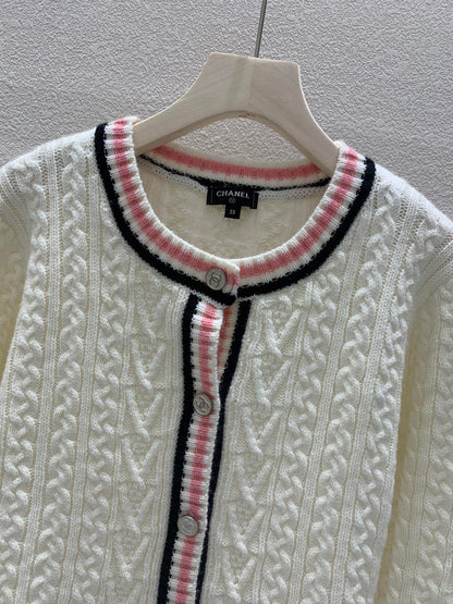 Braided Crewneck Cardigan