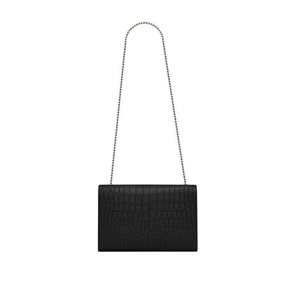 Large Kate Bag In Black Crocodile L (24×14.5×5.5cm)