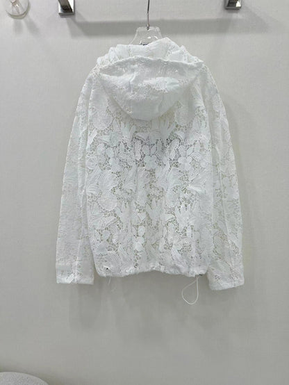 Lace hooded jacket