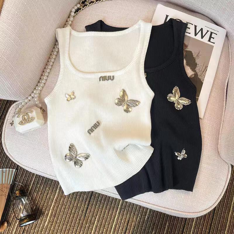 MM new beaded butterfly letter vest