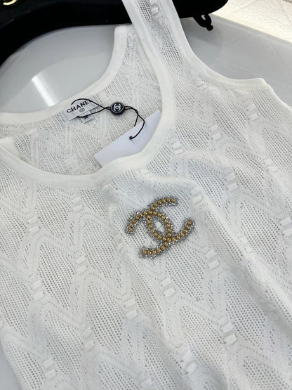 CC new beaded logo knitted vest