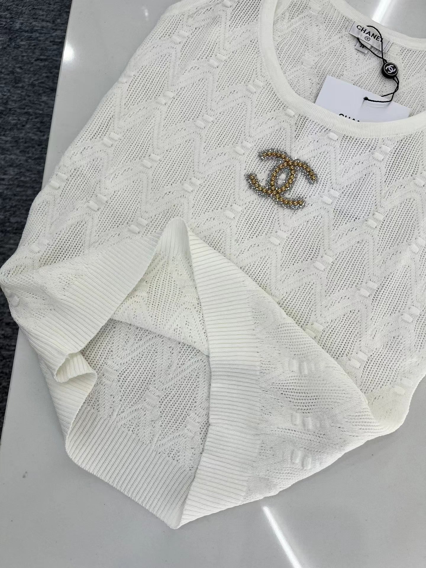 CC new beaded logo knitted vest