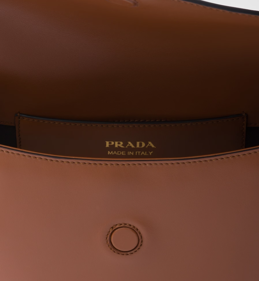 PRDA Leather shoulder bag with flap(12CM*23CM*6CM)