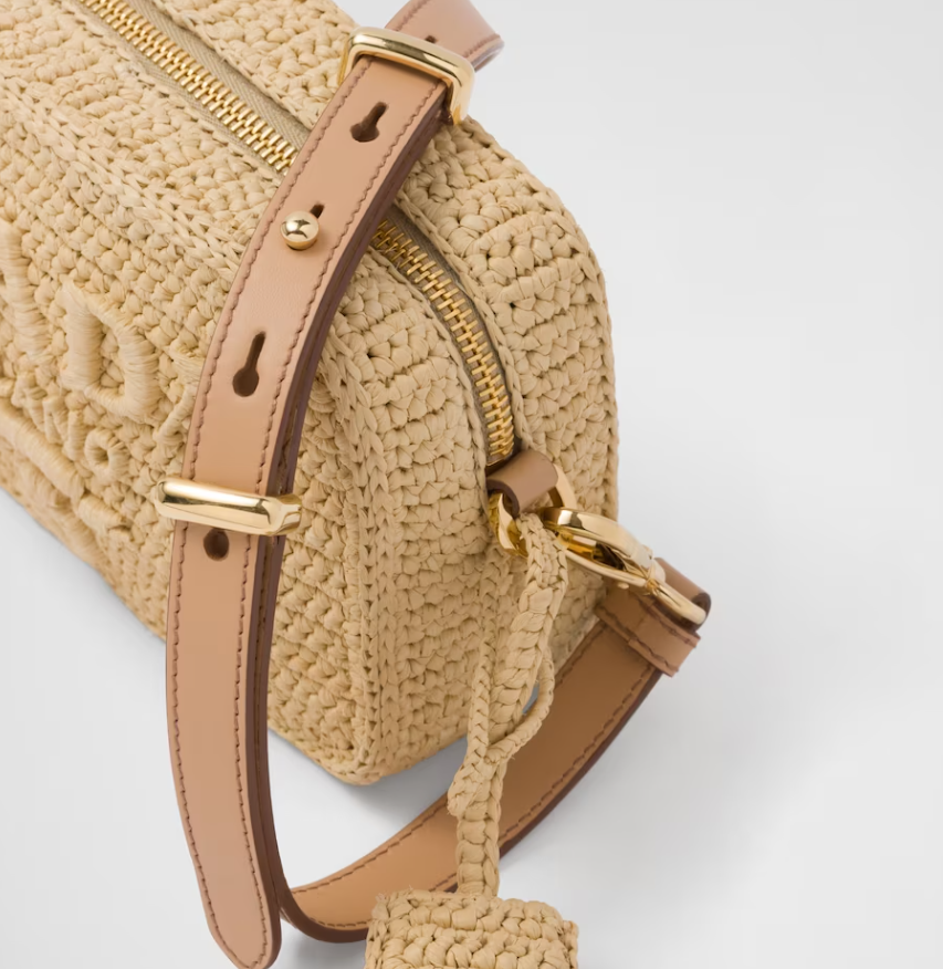 Crocheted leather mini bucket bag(12CM*19CM*6CM)