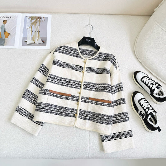 tweed striped mini coat