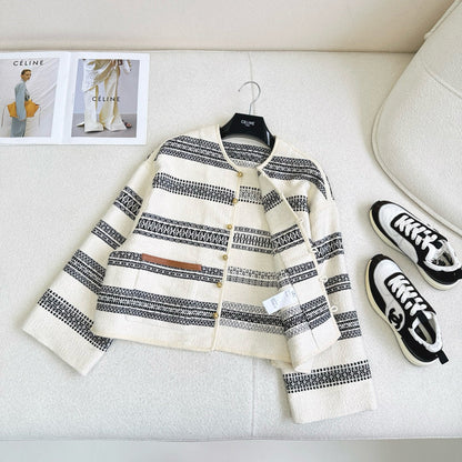 tweed striped mini coat