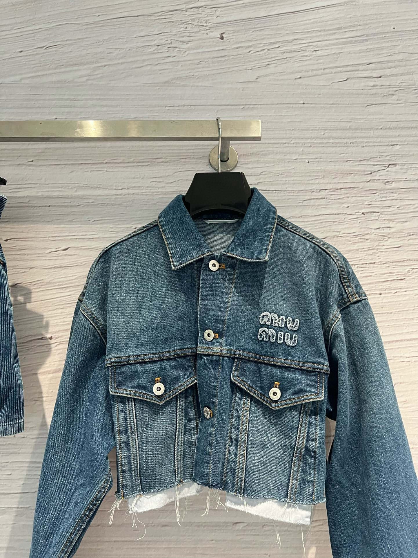 raw edge denim jacket