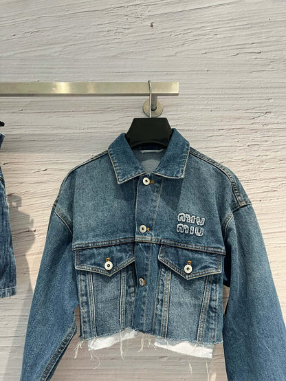 raw edge denim jacket