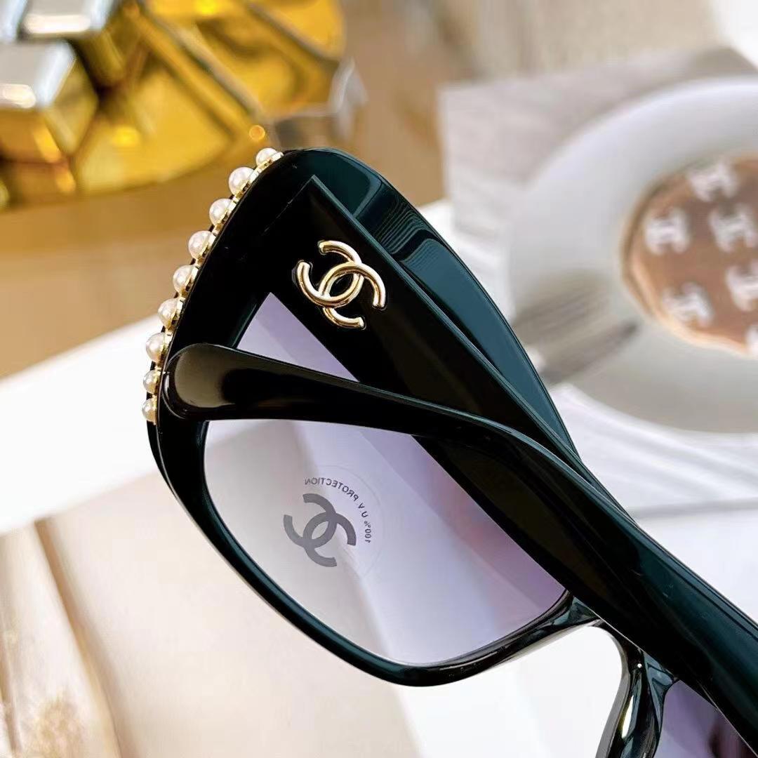 CC new high-end gold gray pearl frame sunglasses