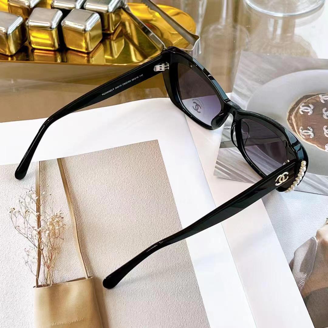 CC new high-end gold gray pearl frame sunglasses