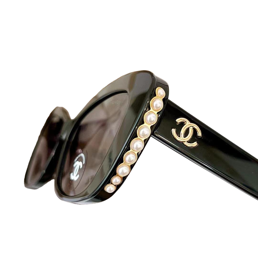 CC new high-end gold gray pearl frame sunglasses