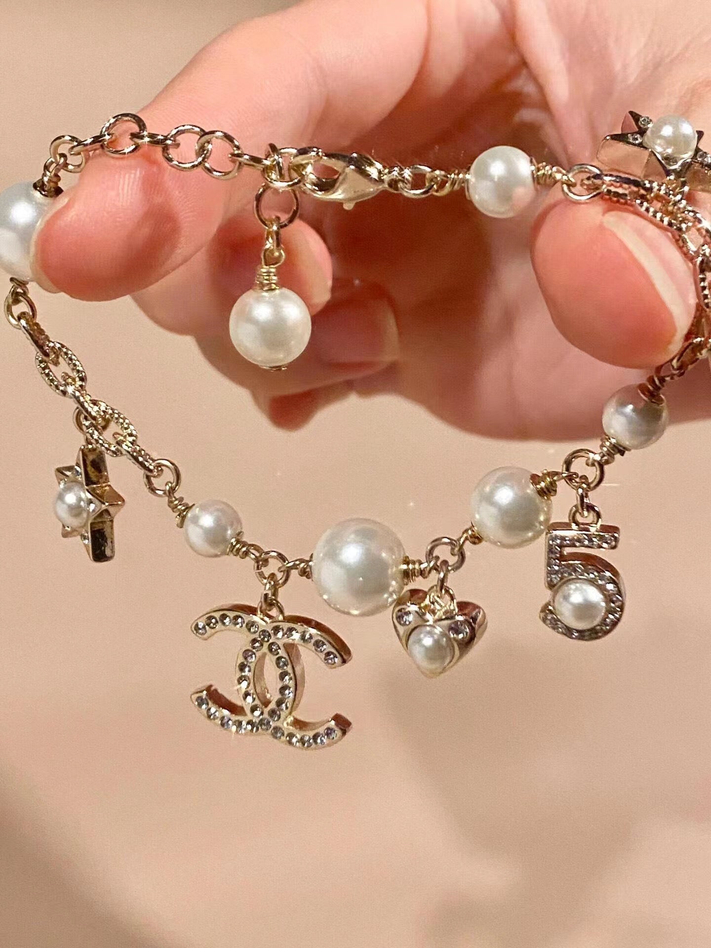 CC New High Quality Pearl Diamond Bracelet