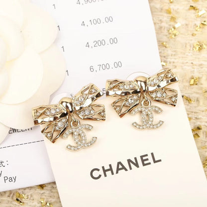 CC new diamond pendant earrings