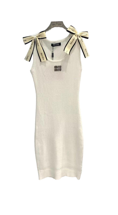 MM hot diamond logo knitted dress