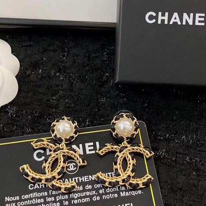 CC new pearl pendant earrings