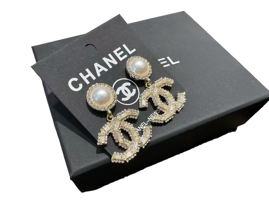 CC new pearl diamond earrings