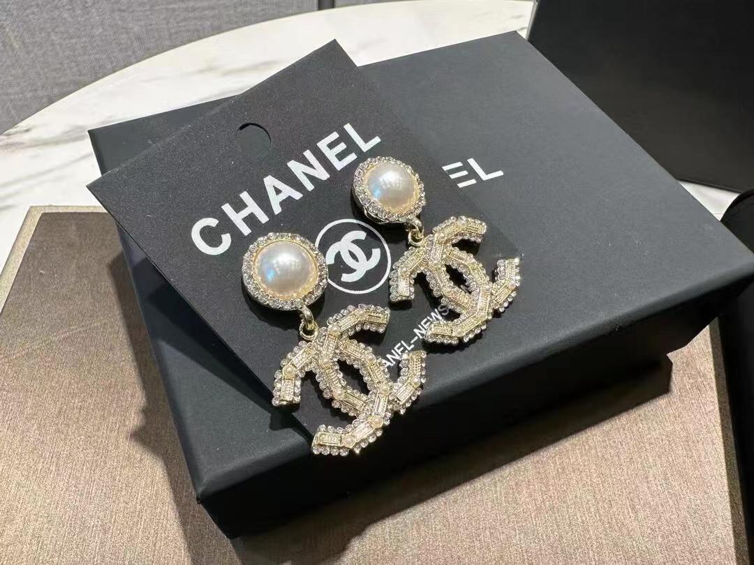 CC new pearl diamond earrings