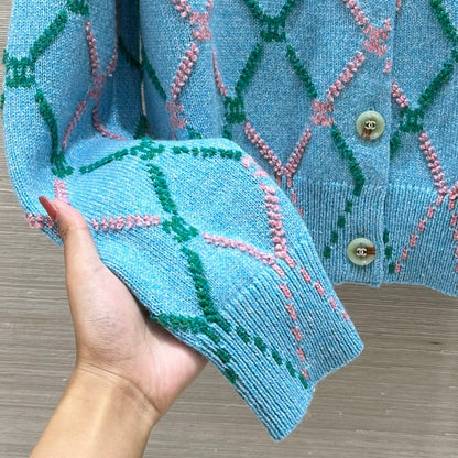 Royal blue knitted cardigan