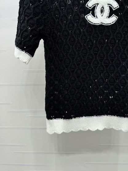 2024 Fashionable Knitted Hollow T-Shirt