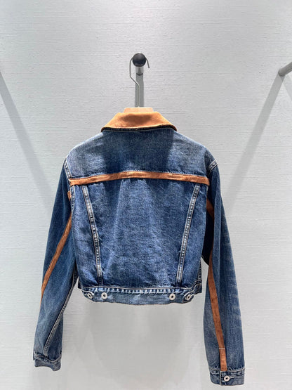 MM new contrast color short denim jacket