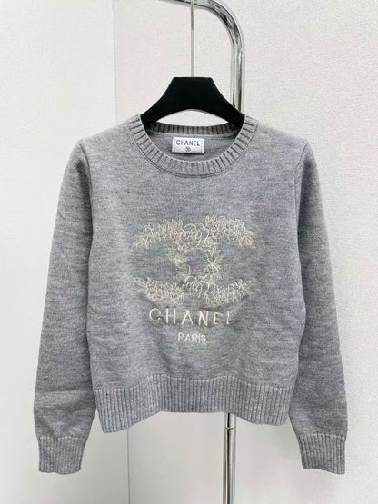 CC new logo embroidered knitted long sleeves