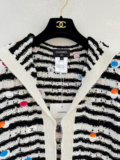 CC new logo button contrast color knitted long sleeve