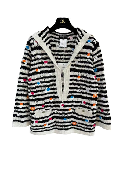 CC new logo button contrast color knitted long sleeve