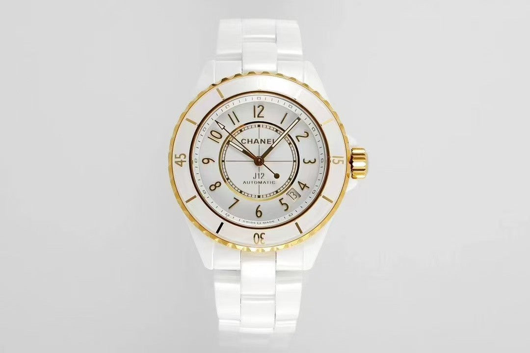 CC New White Ceramic Yellow 18K Gold Watch（12.1mechanical movement）