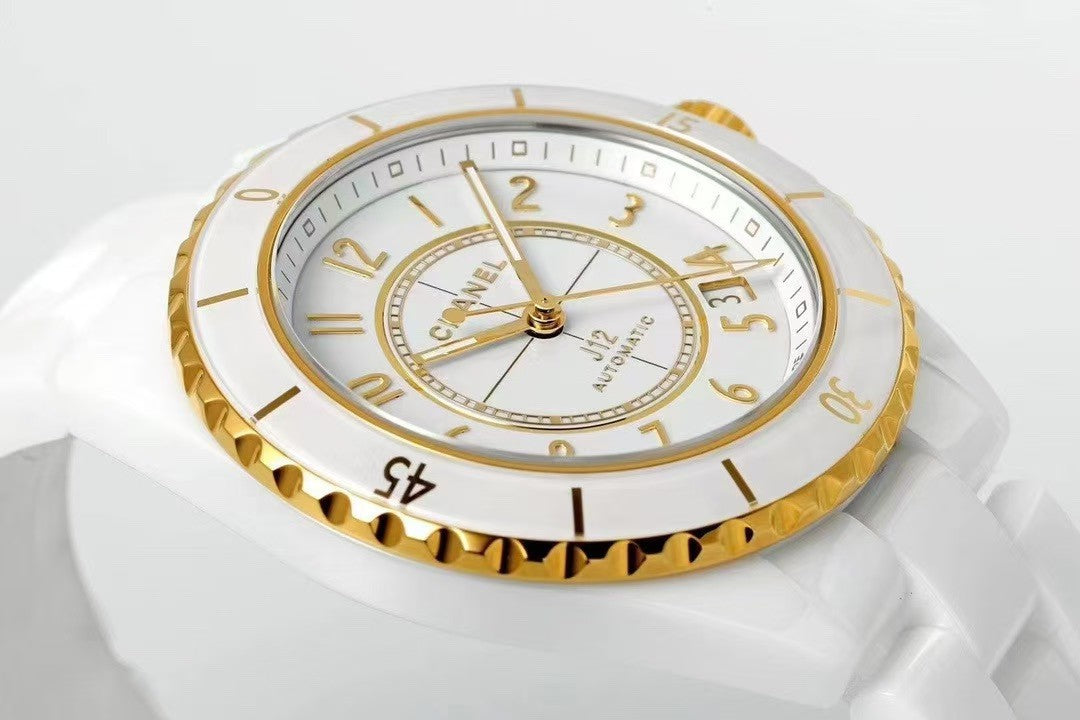 CC New White Ceramic Yellow 18K Gold Watch（12.1mechanical movement）