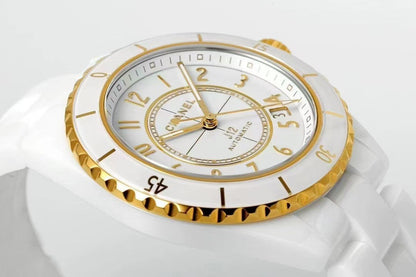 CC New White Ceramic Yellow 18K Gold Watch（12.1mechanical movement）