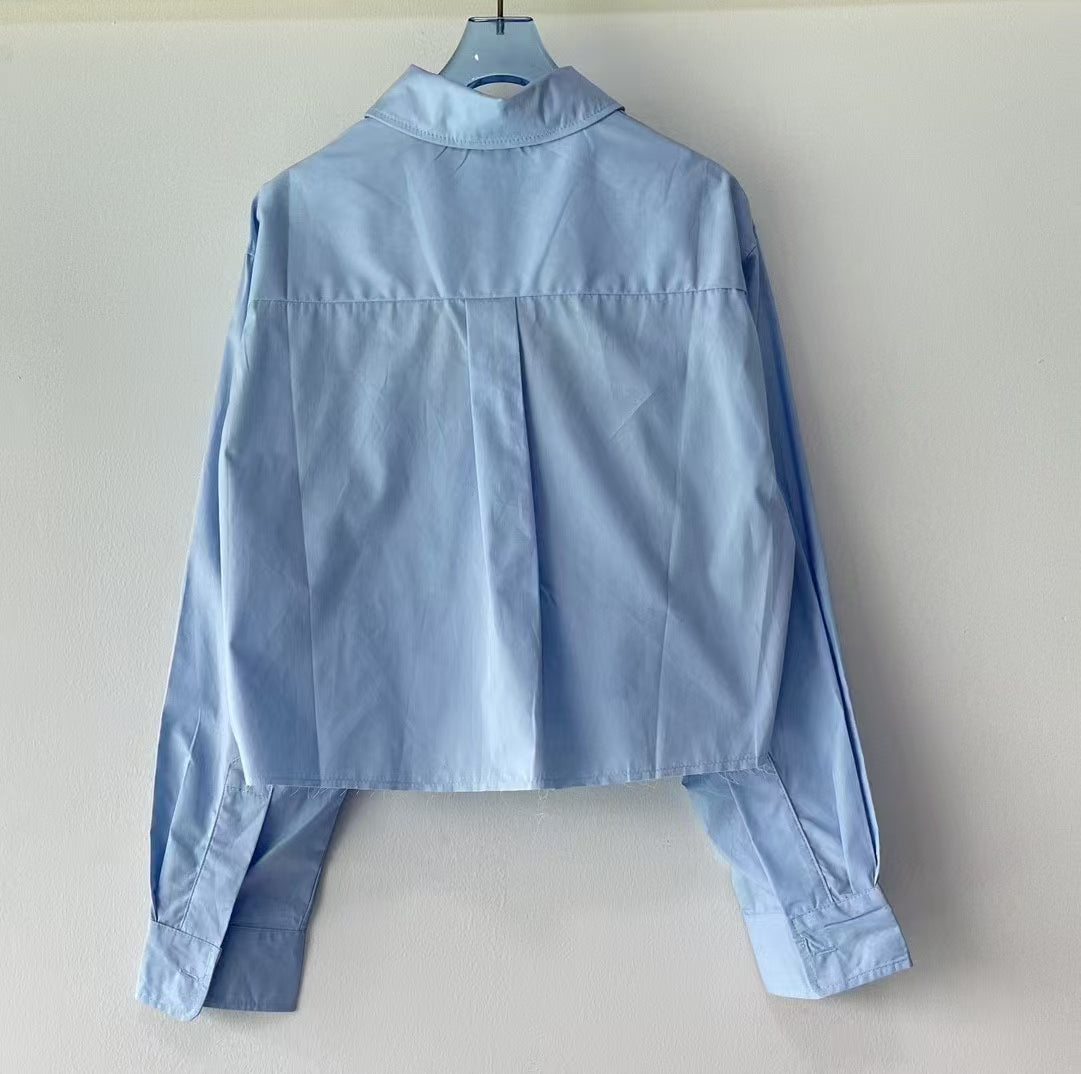 MM new solid color all-match logo shirt