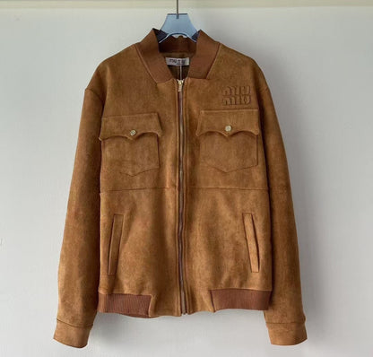 MM new jacket suede logo coat