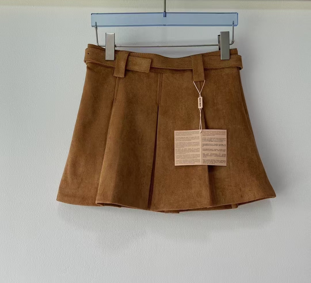 MM new suede leather skirt