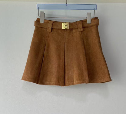 MM new suede leather skirt