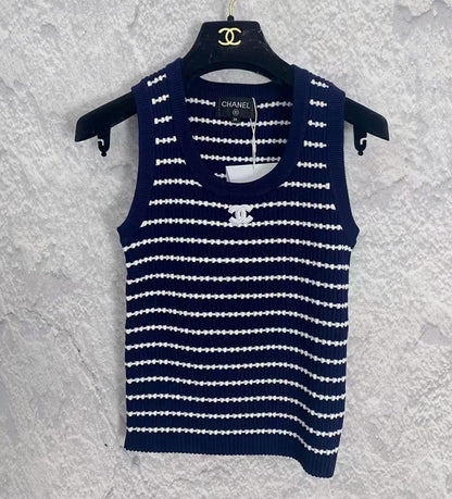 CC new striped logo knitted vest